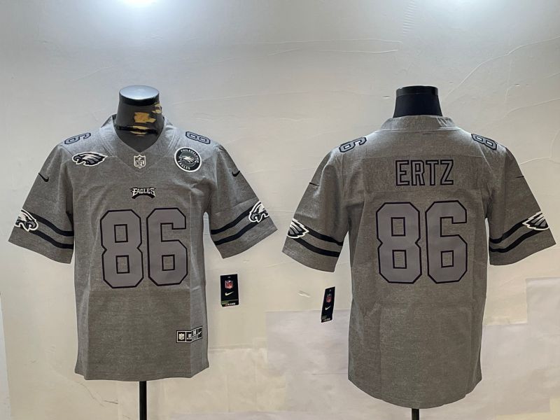 Men Philadelphia Eagles #86 Ertz Grey Throwback 2024 Nike Limited NFL Jersey style 8